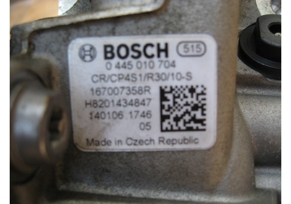 Паливний насос високого тиску ТНВД BOSCH Renault Kangoo 3, Logan 2, Sandero 2, Clio 4, Lodgy, Dokker 1.5 dci, 2012-2016, H8201434847, 167007358R, 0445010704,Пробіг 40 тис. по Європі.